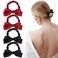 4PCS Black Red Bowknot Hair Ties Elastic Hair Ropes Ponytail Holder Cute Bow Scrunchy Hair Bow for Thick Thin Long Hair
