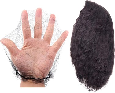Elastic Hair Nets for Long Hair, 100Pcs 20-48 Inche Large Black Invisible Mesh for Women Wig Hair Bun Food Service
