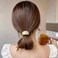 4 Pcs Acrylic Semi-Arc Ponytail Hair Ties Elastics Ponytail Holders Decorative Ponytail Holders Hair Bands Ropes Ponytail Hair Accessories for Women Girl Gift, white