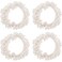 Lusofie 4PCS Pearl Hair Ties White Pearl Scrunchie Elastic Pearl Ponytail Holder Hair Ropes Hair Accessories for Women and Girls