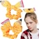 Pencil Hair Bow Back to School Hair Ties Ponytail Holder Hair Scrunchies Non Slip Big Yellow Striped Pencil Scrunchies for Teen Toddler Girls Students Hair Accessories 2PCS
