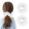 2Pcs White Scrunchies for Women Oversized Scrunchie Double Layer Jumbo Scrunchies Large Lace Scrunchies No Damage Hair Ties Elastic Ponytail Holders Hair Accessories for Curly Hair