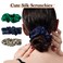 Silk Scrunchies For Hair, 3 Pack, 100% Mulberry Silk Hair Ties, 19 Momme, Natural Silk Elastic Hair Bands For Women And Girls'Hair Designed to Be Soft And Less Pulling (Emerald, Leopard,Navy Blue)