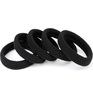 Black Hair Ties No Damage 100 PCS Ponytail Holders Elastic Hair Ties Thick Hair Bands for Women Girls Thick Curly Hair