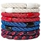 AXEN 8PCS Elastic Hair Tie for Women Girls, Cotton Bands Soft Woven Ponytail Holders for Thick Hair and Curly Hair, Grapes Color