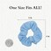 9 Pack Scrunchies Hair Ties (White Navy Light Blue)