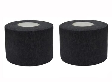2 Rolls Black Disposable Barber Neck Paper Strips Professional Hairdressing Stretchy Wrap Barber Accessories for Salon Hair Cutting Shaving Styling