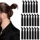 20 PCS Men's Black Knotted Hair Ties - No Damage Elastic Ponytail Holders for Long, Thick, Curly Hair - Strong Bun Holders for Guys