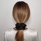 12 Pcs Satin Silk Scrunchies Soft Hair Ties Fashion Bands Bows Ropes Elastic Ponytail Holders Accessories for Women and Girls (4.3 Inch, Black)
