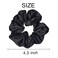 12 Pcs Satin Silk Scrunchies Soft Hair Ties Fashion Bands Bows Ropes Elastic Ponytail Holders Accessories for Women and Girls (4.3 Inch, Black)