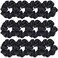 12 Pcs Satin Silk Scrunchies Soft Hair Ties Fashion Bands Bows Ropes Elastic Ponytail Holders Accessories for Women and Girls (4.3 Inch, Black)