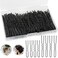 200Pcs 2.4 &amp; 2 Inchs U Shaped Hair Pins Bun Hair Pins Bun Bobby Pins With Storage Box for Women Girls and Hairdressing Salon (Black)