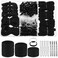 735 Pcs Black Hair Ties Bobby Pins Set, Clear Elastic Hair Ties Clear Hair Elastics Black Elastic Hair Bands No Damage Elastic Hair Ties for Thick Hair Hair Accessories for Woman Girls
