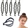 6Pcs Black Plastic Donut Hair Bun Maker Double Hook Hair Styler Hair Twist Braiding Tool for Women