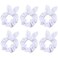 6 Pcs Bunny Ear Scrunchies White Cotton Hair Bands Elastic Hair Ties Scrunchy Hair Ropes Ponytail Holder Hair Accessories for Tie Dye, Women and Girls