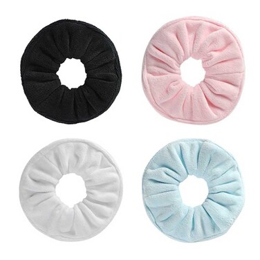 4 Pcs Hair Drying Towel Scrunchies Microfiber Hair Ties Soft Hair Scrunchies Fuzzy Scrunchy Hair Ropes Ponytail Holder Hair Accessories for Women and Girls