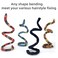 4 Pieces Spiral Lock Hair Tie for Dreadlocks - Iron Wire Embedded, Bendable Ponytail Holders - Long Dreadlock Accessory for Women &amp; Men with Thick Curly Hair