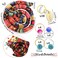 28 Pieces Spiral Lock Hair Tie Dreadlock Accessories Set, 2Pcs Colorful Bendable Wire Ponytail Holders, 26Pcs Shell Beads Pendant Jewerly for Women Men Thick Hair Ties Red