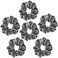 Sufermoe 6 Pcs Satin Silk Hair Scrunchies, Dark Grey (4.5 Inch) - Hair Ties for Women and Girls, Hair Accessories