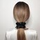 12 Pcs Satin Silk Scrunchies - Soft Hair Ties, Fashion Bands, Bows, Ropes, Elastic Bracelets, Ponytail Holders Hair Accessories for Women and Girls (4.5 Inch, Black)