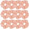 Sufermoe Satin Silk Hair Scrunchies, 12 Count - Light Orange (4.5 Inch) Elastic Hair Ties, Hair Bands, Ponytail Holders and Accessories for Women and Girls