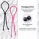 6 Pcs Long Adjustable Hair Ties for Thick, Afro Puff Ponytail Ties for Natural Curly Hair, High Puff and Updos (Black, Pink)