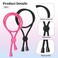 6 Pcs Long Adjustable Hair Ties for Thick, Afro Puff Ponytail Ties for Natural Curly Hair, High Puff and Updos (Black, Pink)