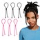 6 Pcs Long Adjustable Hair Ties for Thick, Afro Puff Ponytail Ties for Natural Curly Hair, High Puff and Updos (Black, Pink)