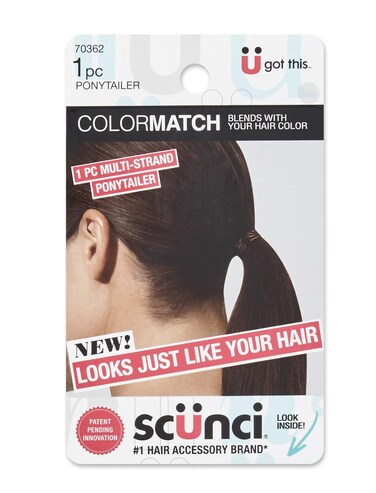 Sc&uuml;nci Color Match Multi-Strand Spandex Ponytailer Blends Perfectly with Brown Hair, 1 Count