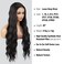Loose Deep Wave 30 Inch Soft Swiss Lace Front Wig for Black Women Middle Part Curly Long Wavy Heat Resistant Synthetic Wigs DPL003 (30 Inch, 1B-Off Black)