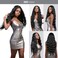 Loose Deep Wave 30 Inch Soft Swiss Lace Front Wig for Black Women Middle Part Curly Long Wavy Heat Resistant Synthetic Wigs DPL003 (30 Inch, 1B-Off Black)
