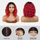 Loose Deep Wave Layered Bob Wig for Black Women 12 Inch Middle Part Swiss Lace Front Curly Wavy Heat Resistant Synthetic Wigs DPL006 (12 Inch, OTRED)