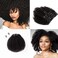 SAGA QUEEN Brazilian Afro Kinky Curly Clip In Hair Extensions 8pcs 18clips 120g/pck Brazilian Virgin Human Hair 4B 4C Afro Curly Clip Ins (1 bundle 14inch, natural black)