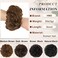 HMD 100% Human Hair Bun Messy Bun Extensions Human Hair Messy Rose Bun Hair Piece Curly Hair Bun with Elastic Band Hair Bun Hair Extensions Tousled Updo Hairpieces for Women(Medium Brown)