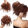 Tousled Updo Messy Bun Hair Piece Scrunchies Synthetic Wavy Extension Ponytail with Elastic Rubber Band Hairpiece Updo Extensions Scrunchies Wavy Hair and Ponytail Chignon Instant Ponytail for Women