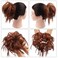 Tousled Updo Messy Bun Hair Piece Scrunchies Synthetic Wavy Extension Ponytail with Elastic Rubber Band Hairpiece Updo Extensions Scrunchies Wavy Hair and Ponytail Chignon Instant Ponytail for Women