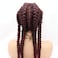 Wine Red Synthetic Braided Lace Front Wig 4x Twist Braids Wig with Baby Hair Heat Resistant Fiber Wig for Cosplay Party 30inch&hellip;