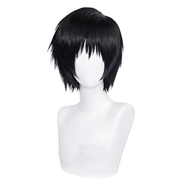 Fushiguro Toji Black Straight Anime Comic Exhibition Cosplay COS Wigs Hair Ends Upturned