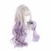 Gray Gradient Purple Long Curly Japanese Synthetic Hair Cute Anime Halloween Carnival Comic Exhibition Cosplay Hair Natural COS Ombre Wigs with Bangs
