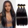 Straight Bundles Human Hair 12 12 12 Inch 100% Unprocessed Brazilian Virgin Hair Weave Bundles Human Hair for Women Remy Trippy Human Hair Bundles Natural Black Raw Weft Hair Extensions