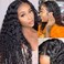 Miss GAGA Glueless Deep Wave Lace Frontal Wigs Human Hair 9A Brazilian Virgin Hair Water Wave Front Lace Wigs With Baby Hair Lace Frontal Wig Human Hair Curly Wave Wigs for Black Women 26Inch