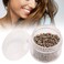 1000pcs Silicone Lined Micro Rings Hair Extension Links Beads Hair Extension Tool (3mm x 2mm)(Light Brown)