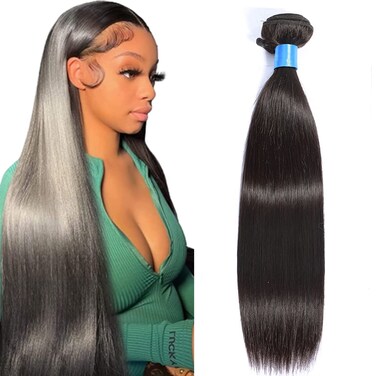 Cranberry Hair Brazilian Virgin Human Hair Straight 1 Bundle Unprocessed Virgin Brazilian Hair Straight Human Hair Weave Weft Natural Black 18Inch