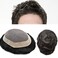 Toupee for Men Hair System Replacement Monofilament Mens Toupee Hairpiece Durable Poly Coated NPU Around Wig for Men Human Hair Piece Unit 120% Density 7"X10" #1B Off Black