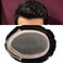 Toupee for Men Welded Mono Lace Front Natural Hairline Black Human Hair Replacement System Fine Mono Poly Mens Wigs Hairpieces (8"6", 1B# Off/Natural Black - 120% Light to Medium Density)