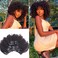 Kabadu 8pcs 120g/set Afro Kinky Curly Clip In Hair Extension For Black Women Human Hair 4B 4C Brazilian Virgin Human Hair Clip Ins for African American Natural Black Color 8 Inch