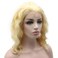 Iewig Shoulder Length Stylish Blond Synthetic Hair Swiss Lace Front Wig
