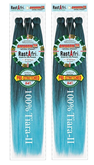 RastAfri Amazon 3X Braid 54" Pre-stretched [2 PACK] (BT1B/AQUA)