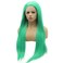 iwonawig Long Wavy Green Synthetic Lace Front Hair Wig Cosplay Heat Resistant Fiber Hair