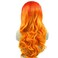 Sylvia 24" Orange Ombre Lace Front Wigs Red Roots Soft Body Wave Synthetic Wigs Free Parting Half Hand Tied No Tangle Heat Resistant Drag Queen Orange Tips Hair Replacement Wig for Woman